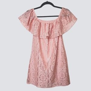 ARDENE BLUSH PINK LACE MINI DRESSSIZE XS